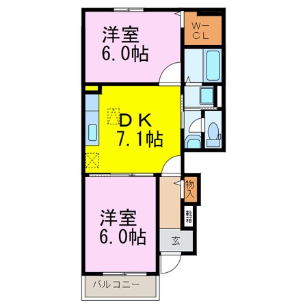 パレドール・Ⅰの物件間取画像